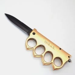 PK34.2 One Hand Knife Semiautomatic - Brass Knuckles Knife -Darkstreet Outlet Store pk342 one hand knife semiautomatic brass knuckles knife 1 2