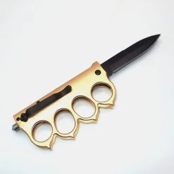 PK34.2 One Hand Knife Semiautomatic - Brass Knuckles Knife -Darkstreet Outlet Store pk342 one hand knife semiautomatic brass knuckles knife 1 3