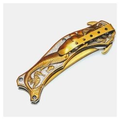 PK44 One Hand Knife Semiautomatic - Pocket Knives GOLD -Darkstreet Outlet Store pk44 one hand knife semiautomatic pocket knives gold 6