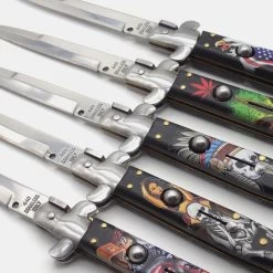 PK76 Super Italian Stiletto Switchblade Automatic Knife - Bayonet - 24,5 Cm -Darkstreet Outlet Store pk76 super italian stiletto switchblade automatic knife bayonet 245 cm 2