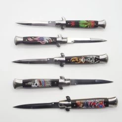 PK76 Super Italian Stiletto Switchblade Automatic Knife - Bayonet - 24,5 Cm -Darkstreet Outlet Store pk76 super italian stiletto switchblade automatic knife bayonet 245 cm 3