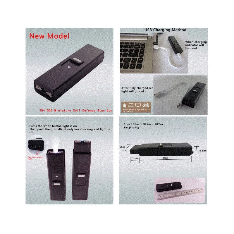 S08 Mini Stun Gun + LED Flashlight - 2 In 1 Keychain 4 S08 Mini Stun Gun + LED Flashlight - 2 In 1 Keychain - Image 4